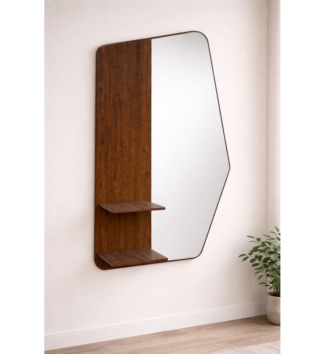 مرايه جداريه  مع علاق ورفوف ×110سم (منتج تفصيل )