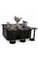 طقم طاولات  تقديم  ليون سنديان 7قطع   لون اسود (منتج تفصيل )