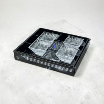 طقم تقديم 6 صحون زجاج مربعة الشكل – للمكسرات والحلويات والضيافة