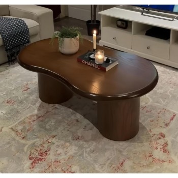 طاولة تقديم خشب سنديان بني  – تصميم أنيق وفاخر