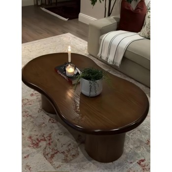 طاولة تقديم خشب سنديان بني  – تصميم أنيق وفاخر