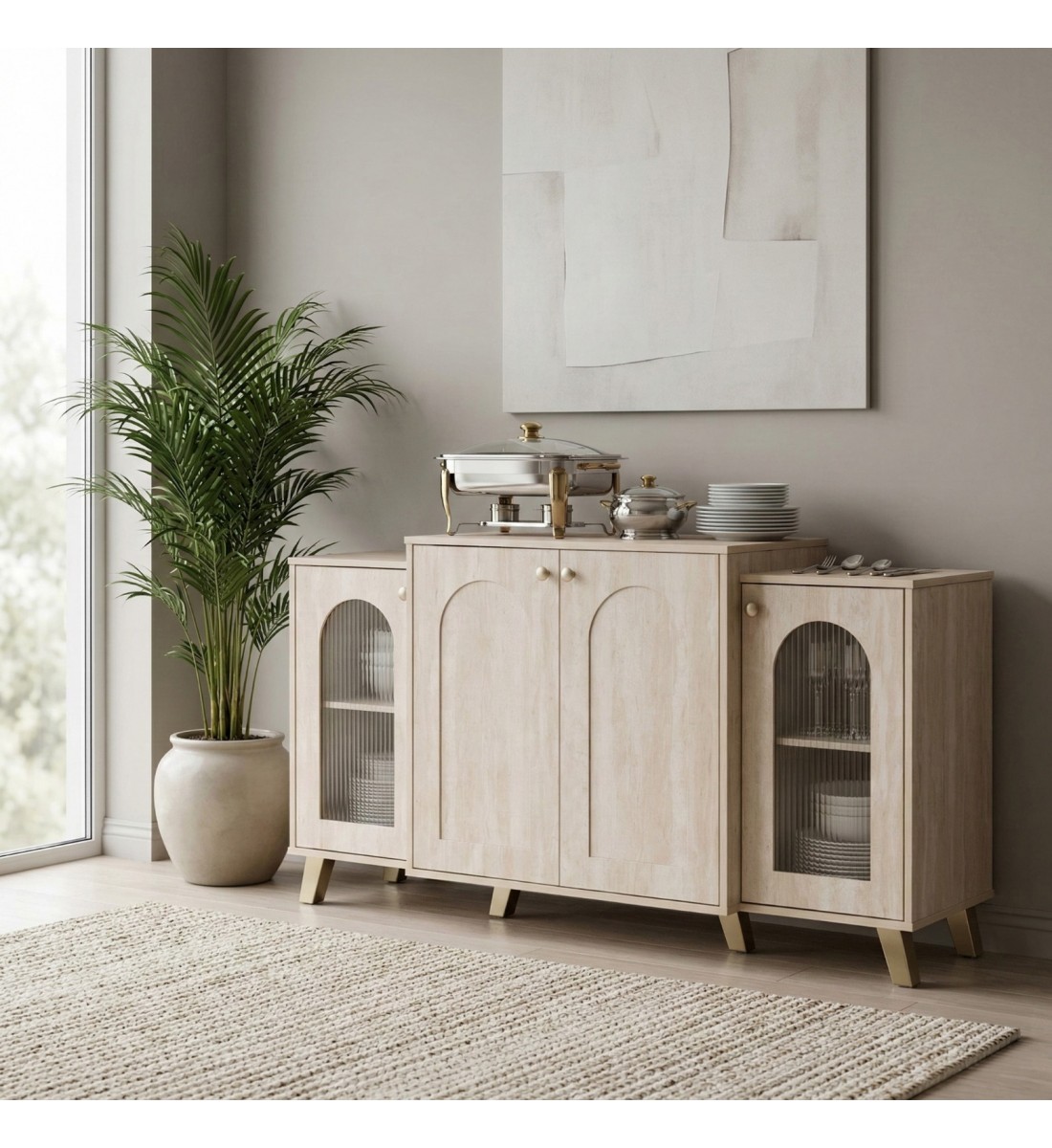 دولاب بوفية خشبي لمسة فخامة فاخرة