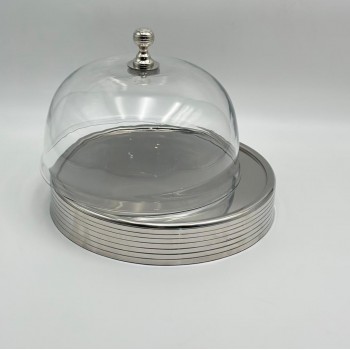 صحن تقديم كيك بغطاء 28×28×22سم