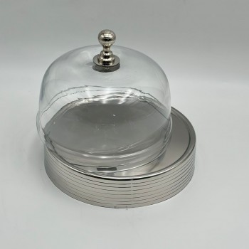 صحن تقديم كيك بغطاء 23×23×20سم