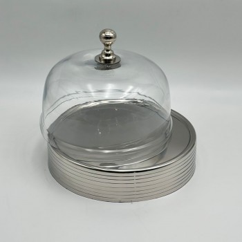 صحن تقديم كيك بغطاء 23×23×20سم