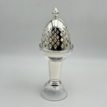 مبخرة كريستال بتصميم بيضة على قاعدة11×11×30سم