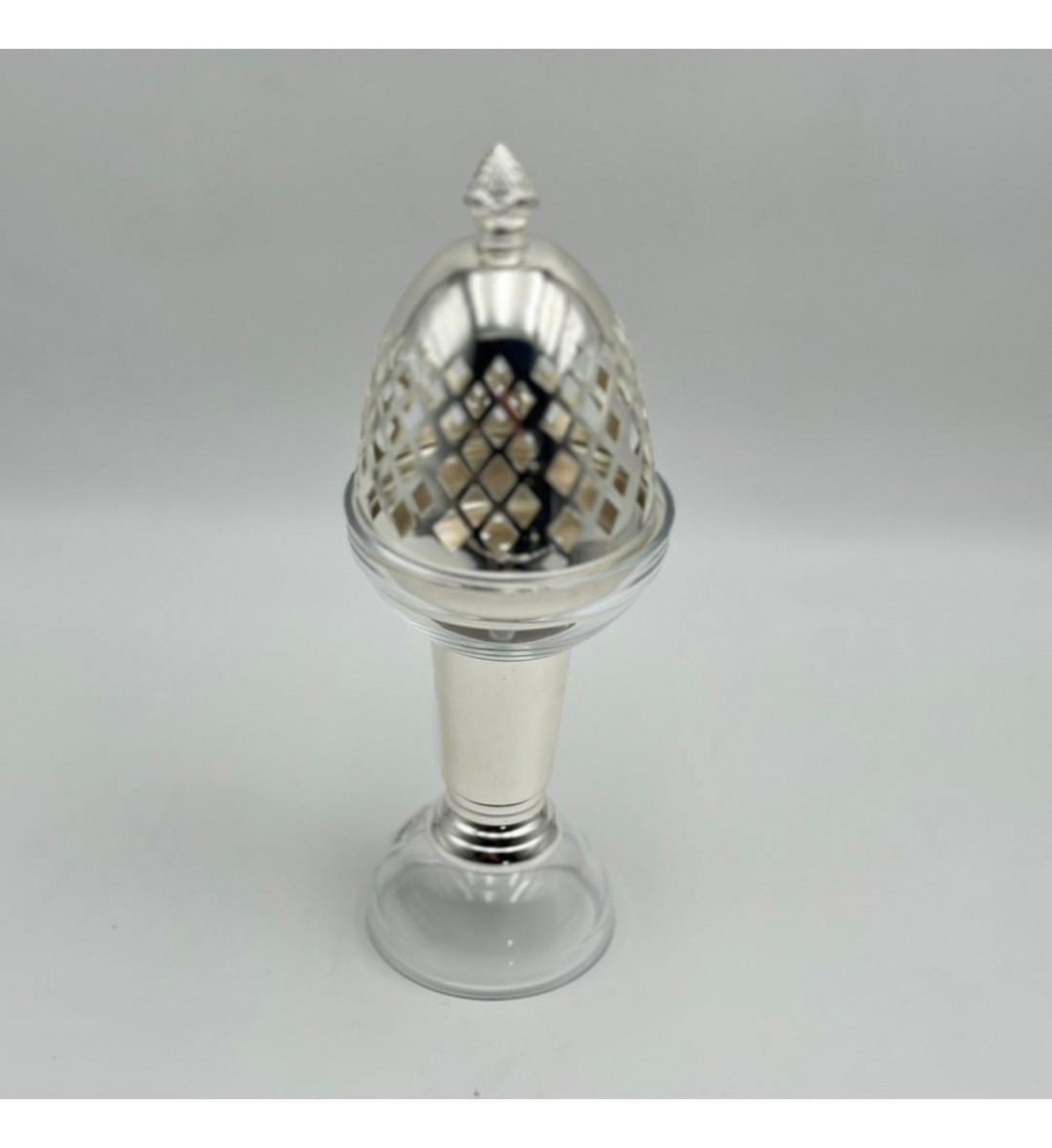 مبخرة كريستال بتصميم بيضة على قاعدة11×11×30سم