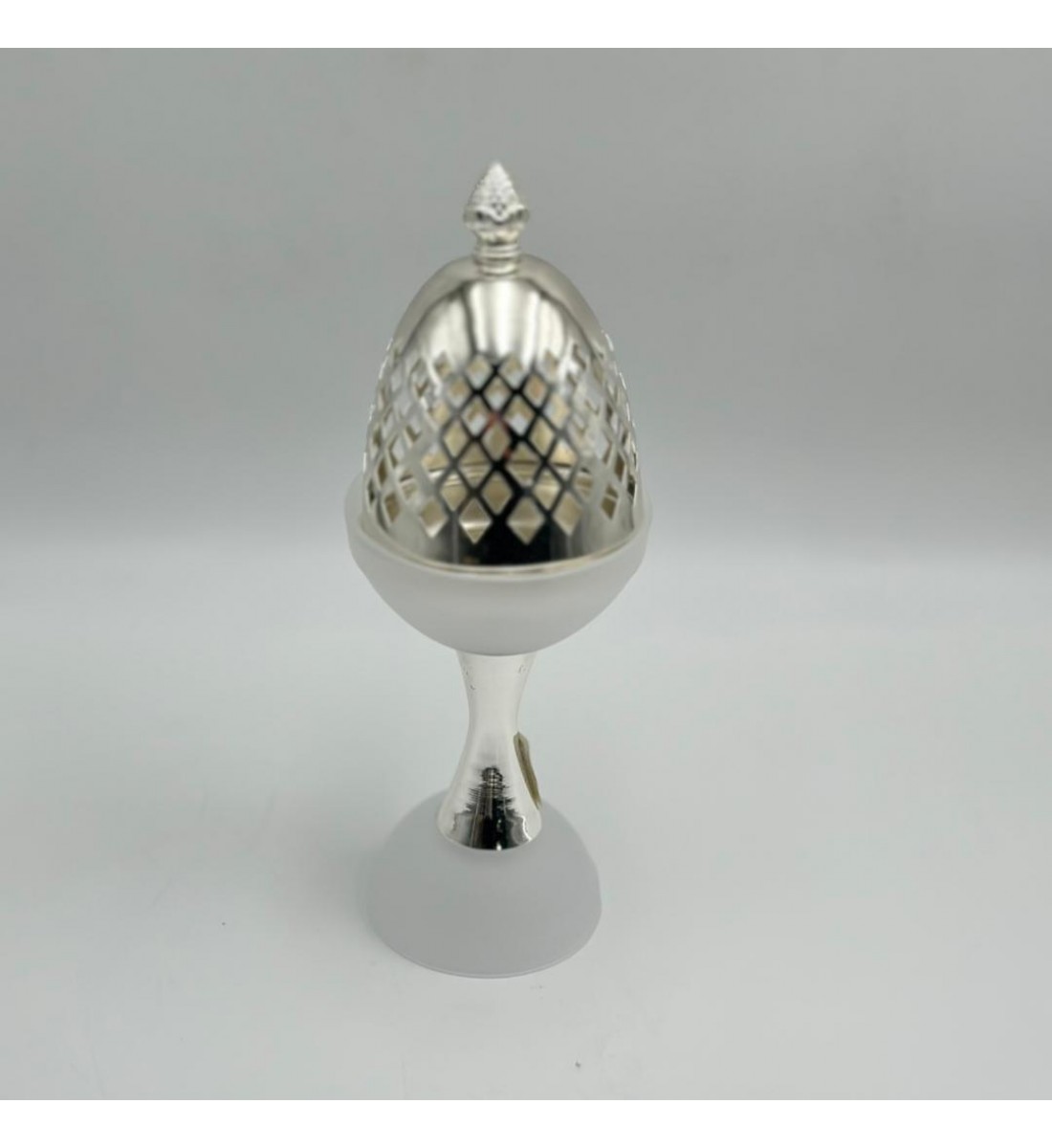 مبخرة كريستال بتصميم بيضة على قاعدة11×11×30سم