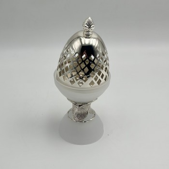 مبخرة كريستال بتصميم بيضة على قاعدة11×11×25سم