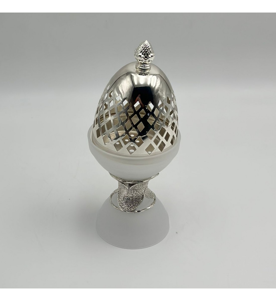 مبخرة كريستال بتصميم بيضة على قاعدة11×11×25سم