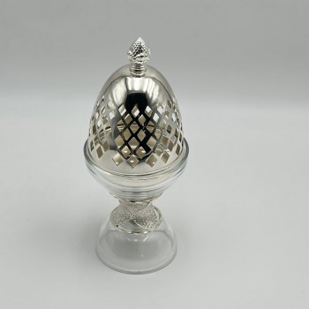 مبخرة كريستال بتصميم بيضة على قاعدة11×11×25سم