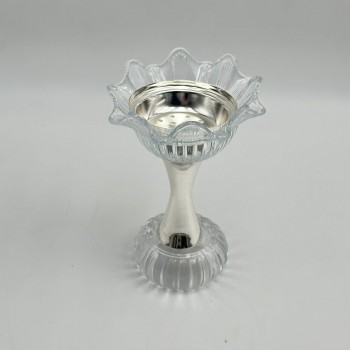 مبخرة كريستال بتصميم بيضة على قاعدة19×12×12سم