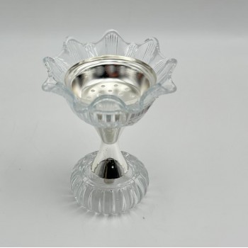 مبخرة كريستال بتصميم بيضة على قاعدة19×12×12سم