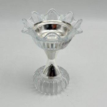 مبخرة كريستال بتصميم بيضة على قاعدة19×12×12سم