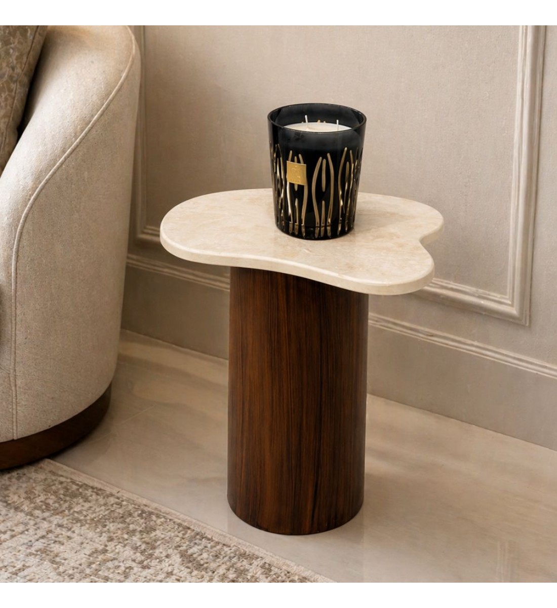 طاوله خدمه مفرده بتصميم مميز وفاخر سطح رخام 41×29×47سم 