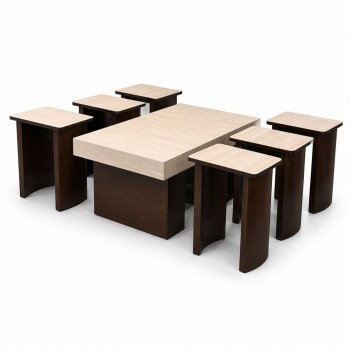 طقم طاولات خدمة أنيق بتصميم عملي وعصري 7قطع (منتج تفصيل )