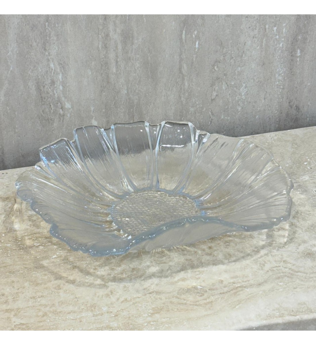 صحن التقديم الزجاجي مصمم لتقديم الطعام بشكل أنيق وراقي 28×28×5سم 