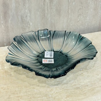 صحن التقديم الزجاجي مصمم لتقديم الطعام بشكل أنيق وراقي 28×28×5سم 