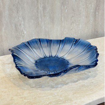 صحن التقديم الزجاجي مصمم لتقديم الطعام بشكل أنيق وراقي 38×38×8سم 