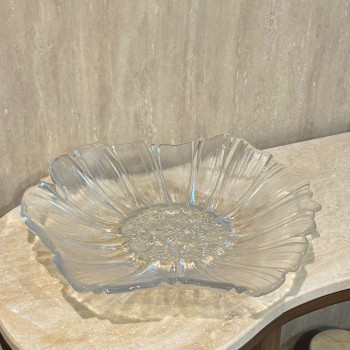 صحن التقديم الزجاجي مصمم لتقديم الطعام بشكل أنيق وراقي 38×38×8سم 