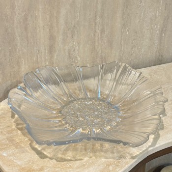 صحن التقديم الزجاجي مصمم لتقديم الطعام بشكل أنيق وراقي 38×38×8سم 