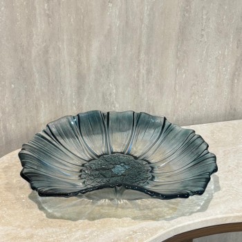 صحن التقديم الزجاجي مصمم لتقديم الطعام بشكل أنيق وراقي 38×38×8سم 