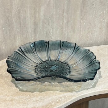 صحن التقديم الزجاجي مصمم لتقديم الطعام بشكل أنيق وراقي 38×38×8سم 