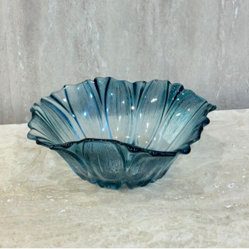 صحن التقديم الزجاجي مصمم لتقديم الطعام بشكل أنيق وراقي 19×19×7سم 