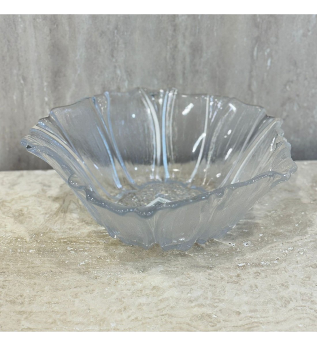 صحن التقديم الزجاجي مصمم لتقديم الطعام بشكل أنيق وراقي28×28×10سم