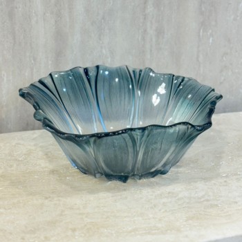 صحن التقديم الزجاجي مصمم لتقديم الطعام بشكل أنيق وراقي28×28×10سم