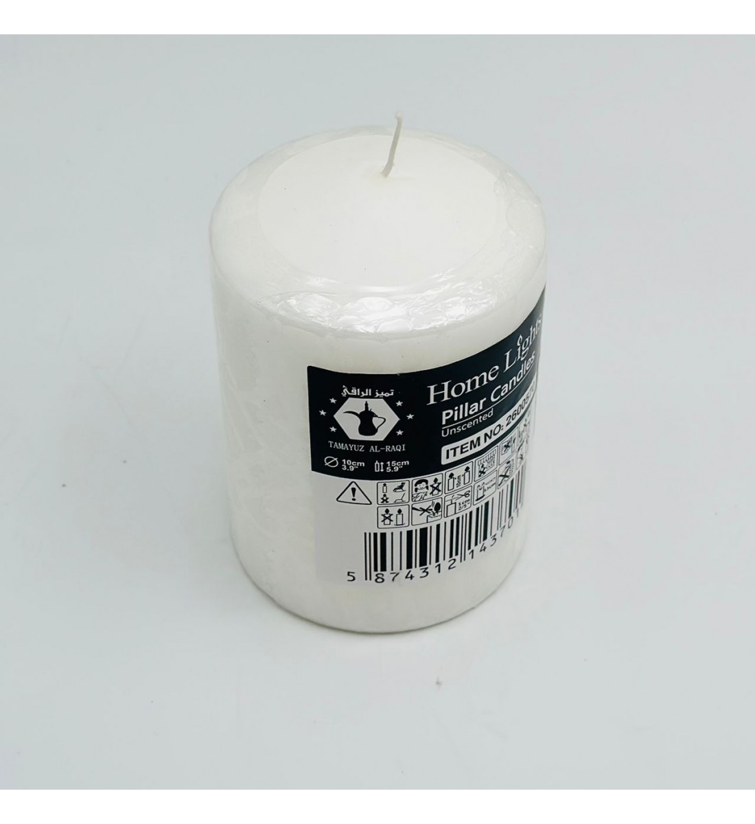 شمع  غير معطّرة ابيض 10×15سم