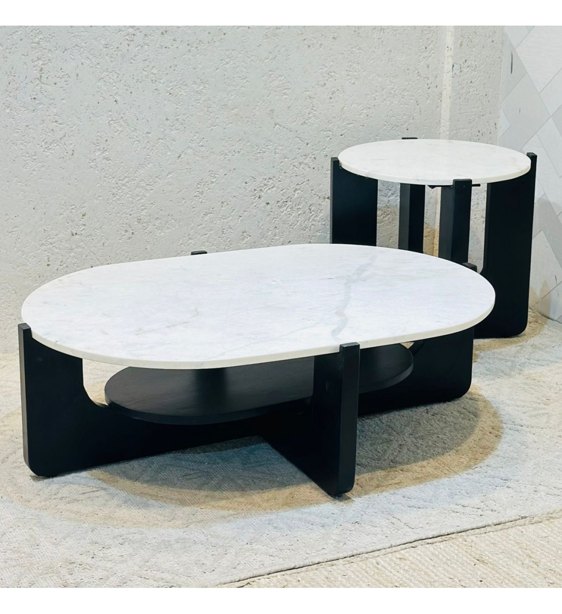 طاولة قهوة و طاولة جانبية 2قطع 