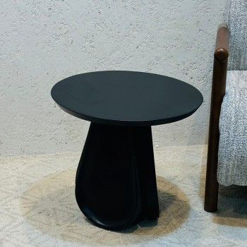 طاولة جانبية بسطح خشب اسود 50×50×45سم 