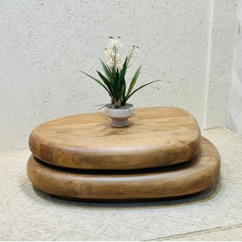 طاولة قهوة دوارة مينغ خشبي100×80×28سم 