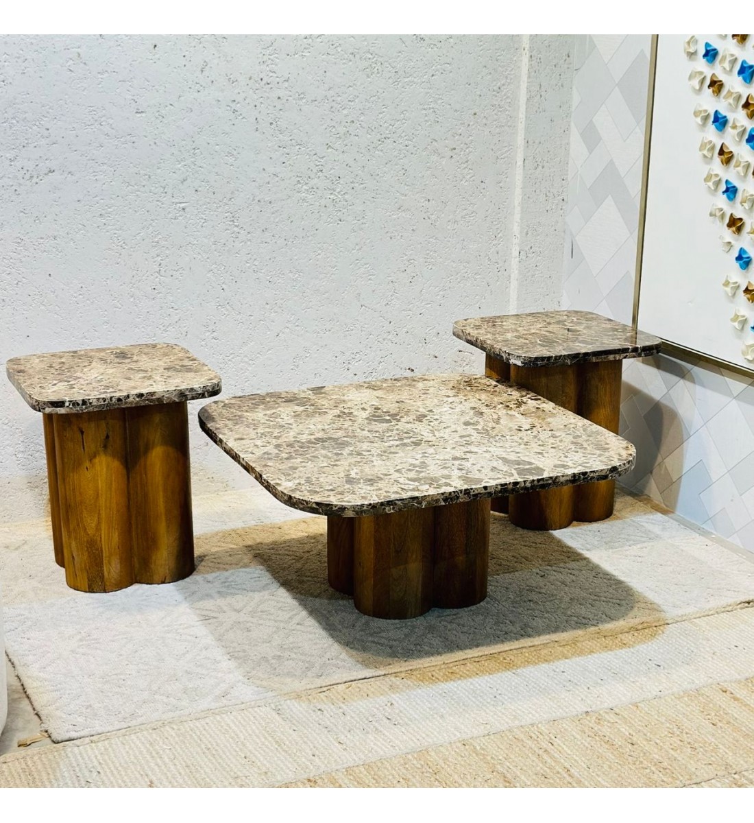 طقم طاولات قهوة  هنديدائرية 3قطع 