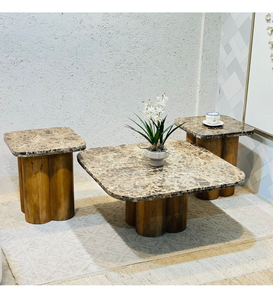 طقم طاولات قهوة  هنديدائرية 3قطع 