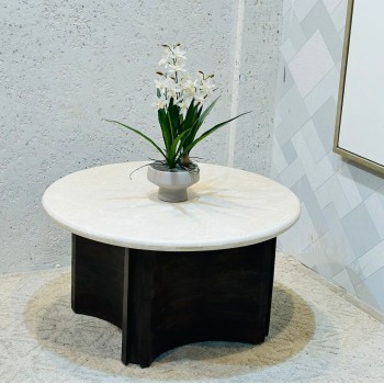 طاولة قهوة بسطح رخام 75×75×40سم 