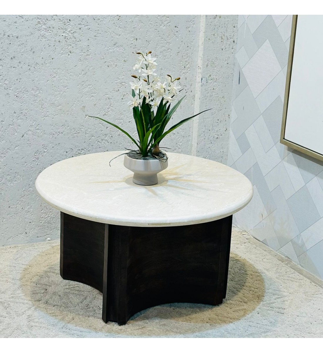 طاولة قهوة بسطح رخام 75×75×40سم 