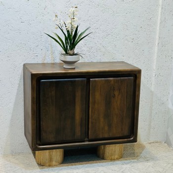 خزانه جانبية من ستانلي 2باب خشب هندي 77×35×85سم 