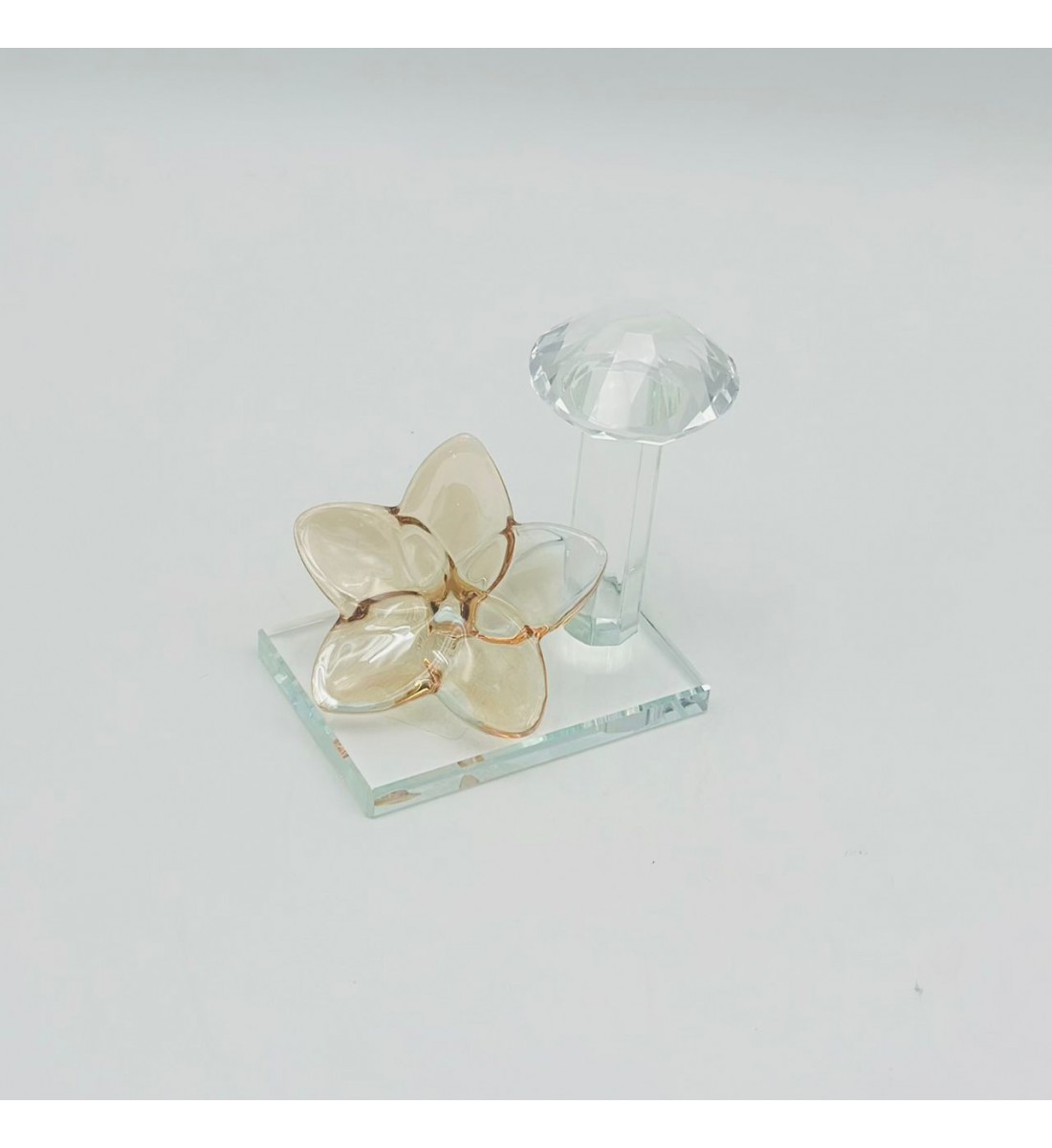 حامل ورق فراشة زجاج لون عسلي 