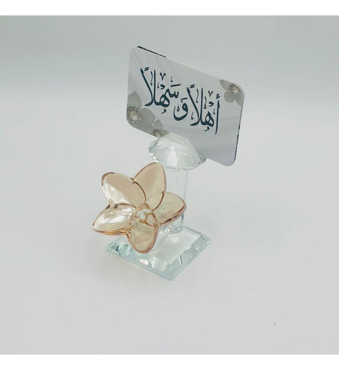 حامل ورق فراشة زجاج لون عسلي 