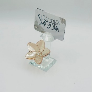 حامل ورق فراشة زجاج لون عسلي 
