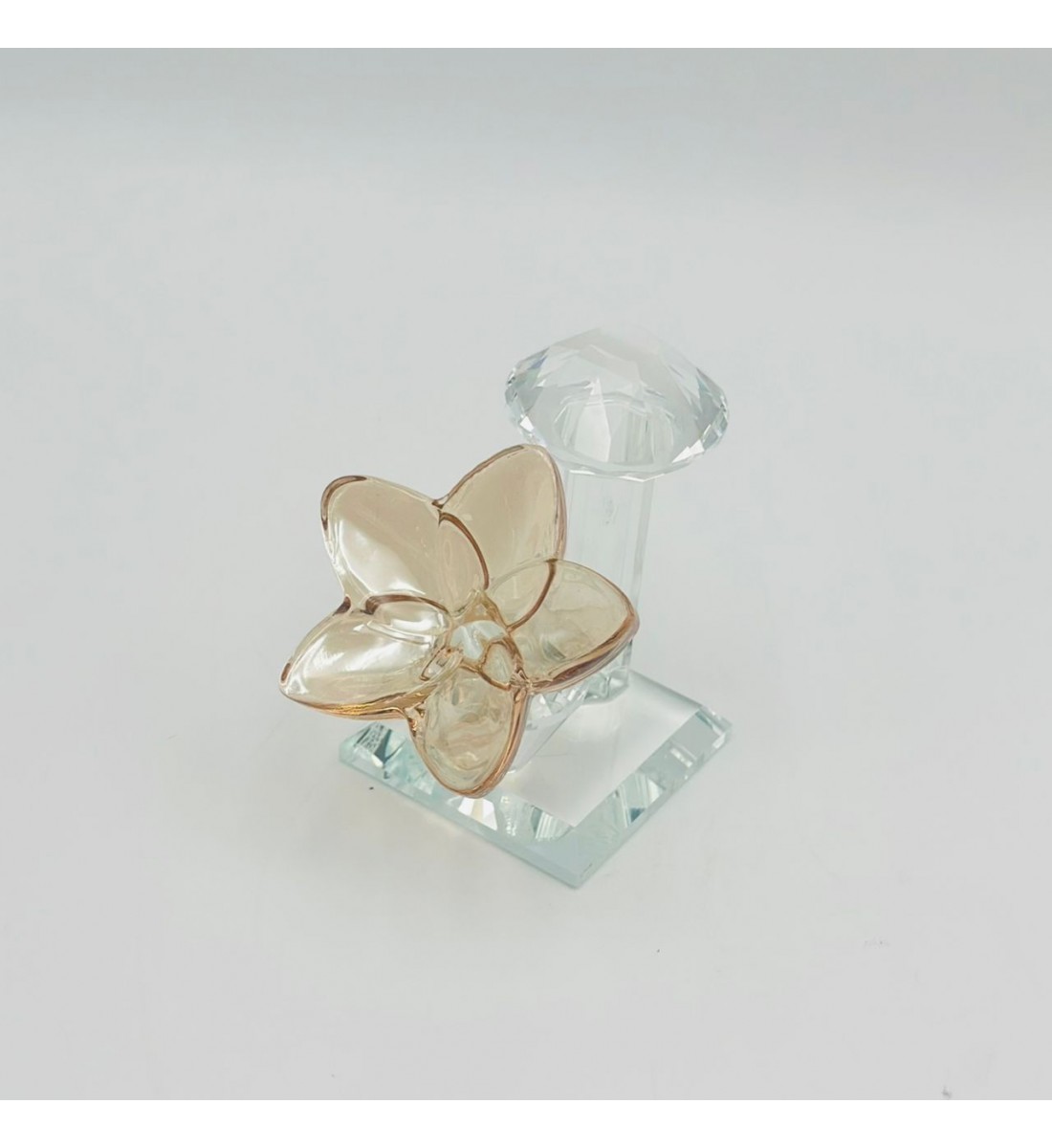 حامل ورق فراشة زجاج لون عسلي 