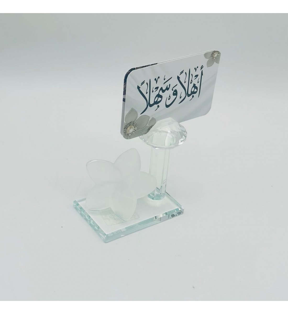 حامل ورق فراشة زجاج لون ثلجي 