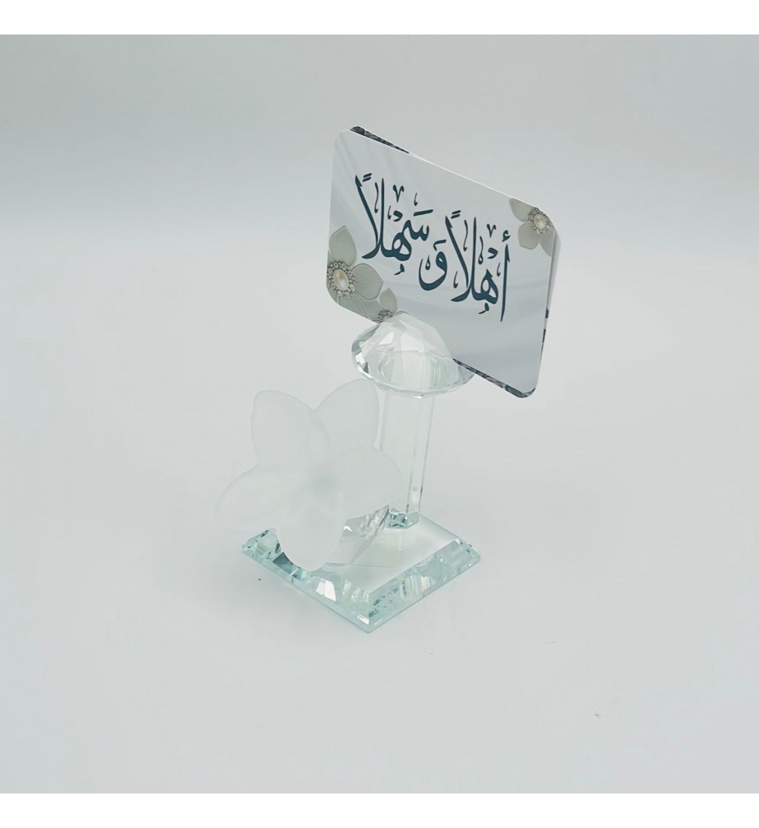 حامل ورق فراشة زجاج لون ثلجي 