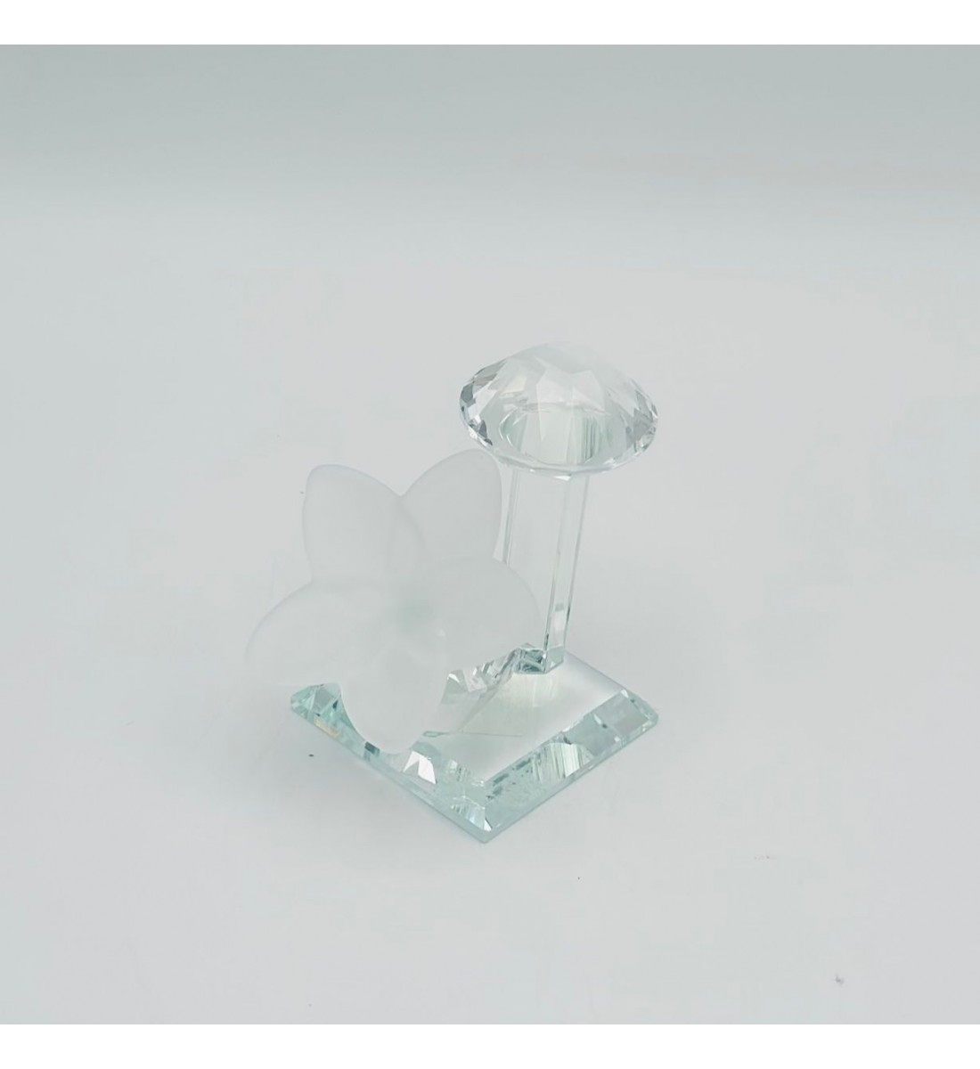 حامل ورق فراشة زجاج لون ثلجي 