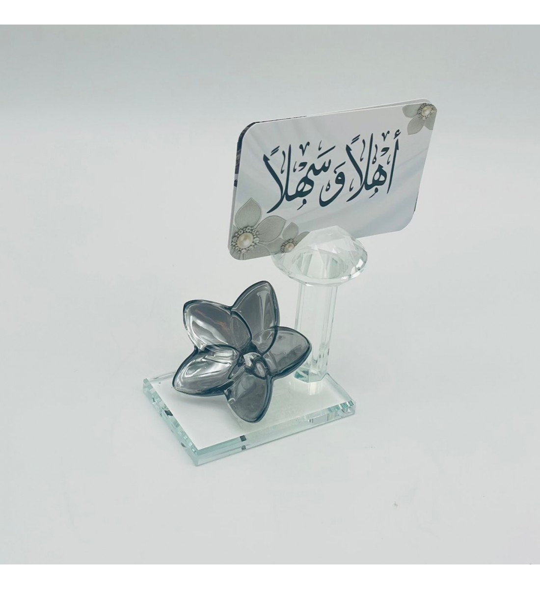 حامل ورق فراشة زجاج لون اسود