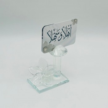 حامل ورق فراشة زجاج لون شفاف 