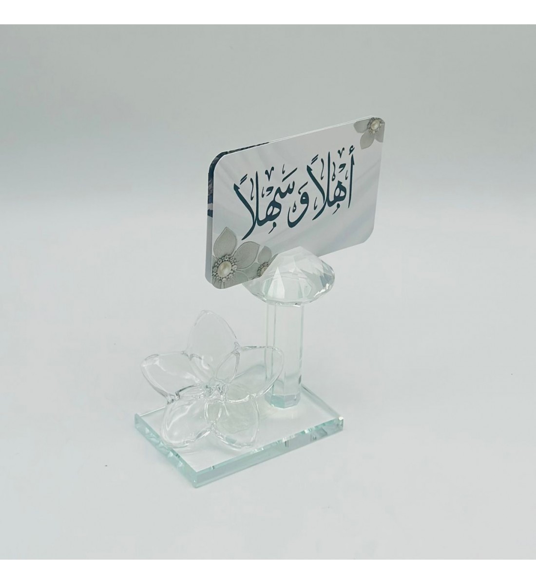 حامل ورق فراشة زجاج لون شفاف 