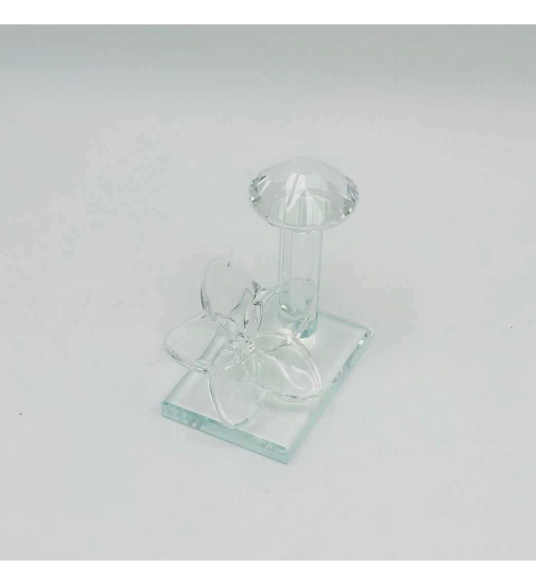 حامل ورق فراشة زجاج لون شفاف 